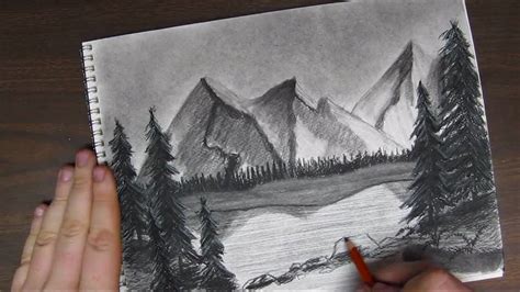 If you like to draw landscapes, sooner or later you will have to deal with the drawing of rocks and mountains. How to Draw a Mountain Landscpape tutorial Pt 3 of 3 - YouTube