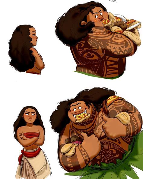 Funny Disney Characters Disney Animated Movies Moana Fan Art Maui Moana The Rock Dwayne