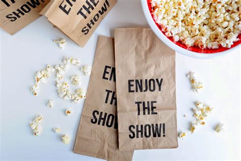 Diy Printable Movie Night Popcorn Bags