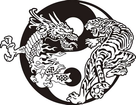Yin Yang Dragon Tiger Art