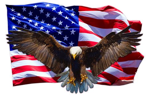 Soaring Bald Eagle American Flag Decal Nostalgia Decals Patriotic