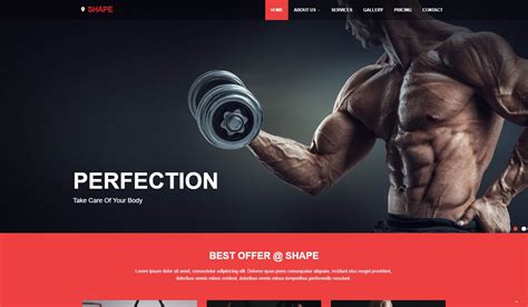 Shape A Free Fitness Website Template Best Free Htmlcss Templates