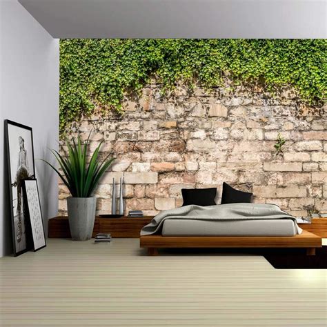 Wall26 Green Vines Draping From An Old Brick Wall Wall Mural