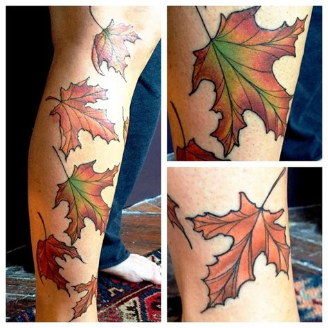 25 Autumn Tattoos Youll Fall In Love With With Images Fall Leaves