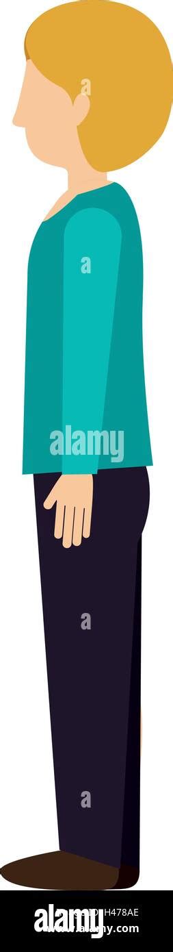 Woman Standing With Left Profile Blond Stock Vector Image And Art Alamy