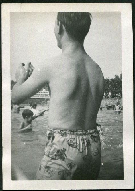 vintage photo swimmer from the back 1940 s original found photo vernacular photography by