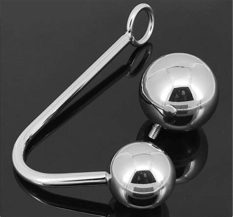 Unisex Stainless Steel Anal Hook Replaceable Ball Butt Anus Plug