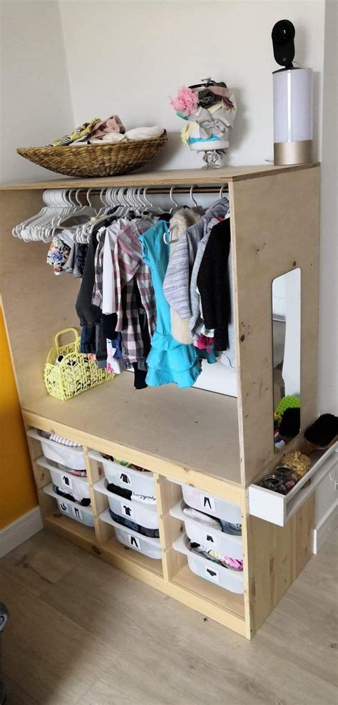 Wardrobes let you organise your clothes, shoes or any other thing you want to store in a practical and stylish way. Ikea Trofast diy montessori wardrobe; kids closet ...
