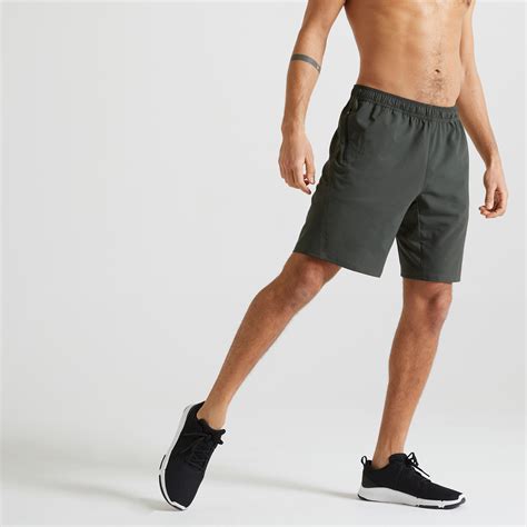 men s fitness shorts with zipper pockets olive