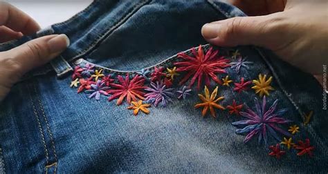 Como Bordar Flores En Jeans Bordados A Mano