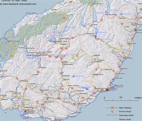 Where Is Deep Creek Map New Zealand Maps