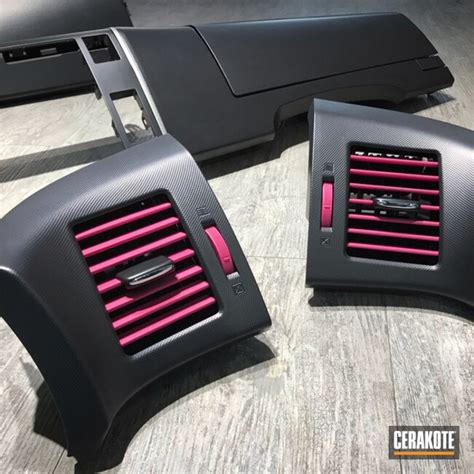 Refinished Dashboard Parts Coated With Sig™ Pink And Blackout Cerakote