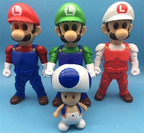 4pcsset Games Super Mario Bros Peach Toad Luigi Kinopio Supermarke Pvc Action Figure Toys