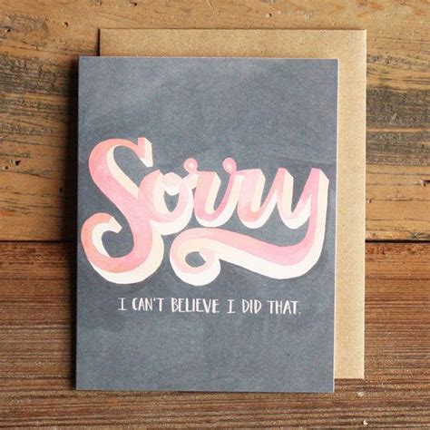 Sorry Card By 1canoe2 On Etsy 450 Sorry Cards Apology Cards Cards