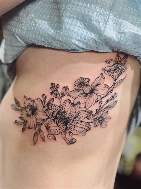 Rib Cage Flower Tattoo Flower Tattoo Tattoos Ribcage Tattoo