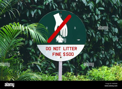 Do Not Litter Sign Singapore Illustrating Social Control Through Stock