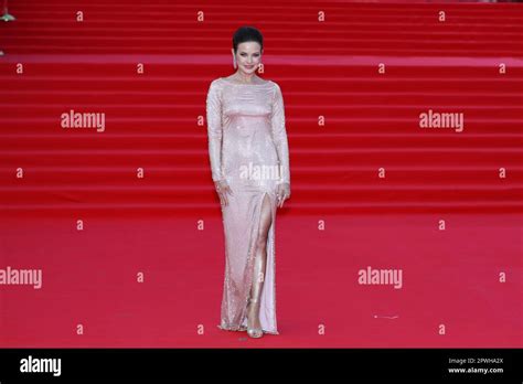 Russia Moscow Actress Anna Peskova On The Red Carpet Before The Opening Ceremony