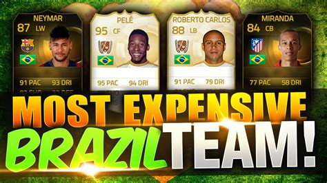 Fifa Most Expensive Milion Coin Brazilian Squad Builder Ft Roberto Carlos Youtube