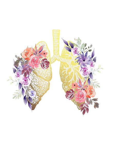 Floral Lungs Anatomy Poster By Bluepress Lungs Art Human Anatomy Art