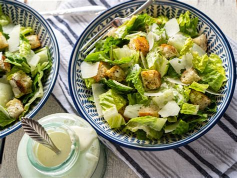 Healthy Caesar Salad Light And Simple Recipe Of The Favorite Salad