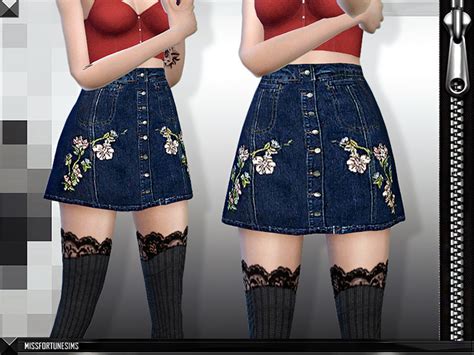 Sims 4 Cc Best Denim Dresses And Denim Skirts All Free Fandomspot