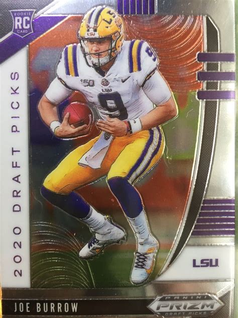 Joe Burrow Prizm Rookie Card Jersey 9 Lsu Rc 2020 Panini Prizm Dp Bengals 1 Rc Ebay