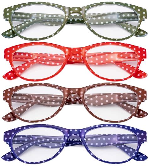 Buy Cessblu Ladies 4 Pack Reading Glasses Polka Dots Cat Eye Design Eyeglasses For Women Reading
