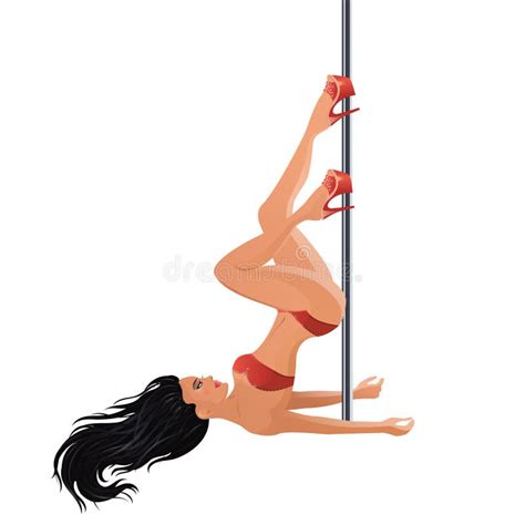 Pole Dance Silhouette Girl Dancing On Pylon Stock Vector Illustration Of Pole Fashion