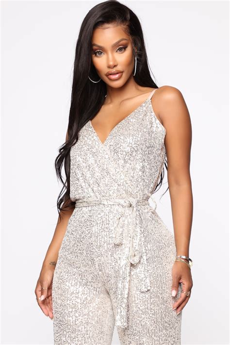 Can T Hide The Shine Sequin Jumpsuit Silver In Sequin Jumpsuit