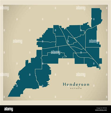 Modern City Map Henderson Nevada City Of The Usa With Neighborhoods