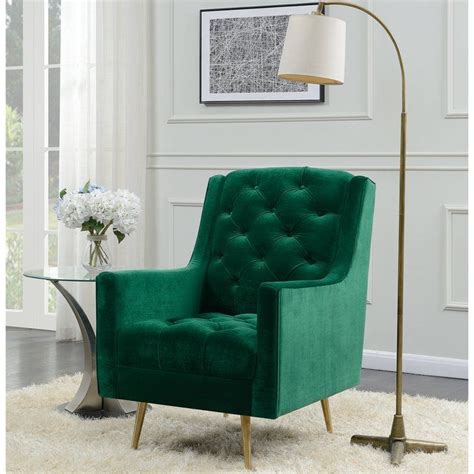 Yaheetech dining chairs modern wingback fabric chair button tufted chair with nailhead trim and solid wood legs for home and restaurant. Hubbard Wingback Chair | Green chair living room, Tufted ...