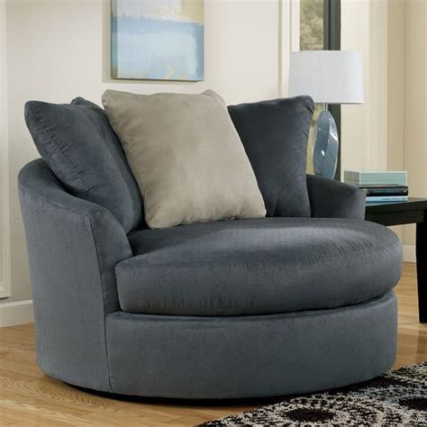 If you're looking for a contemporary design you'll. Mindy - Indigo Oversized Round Swivel Chair Signature ...