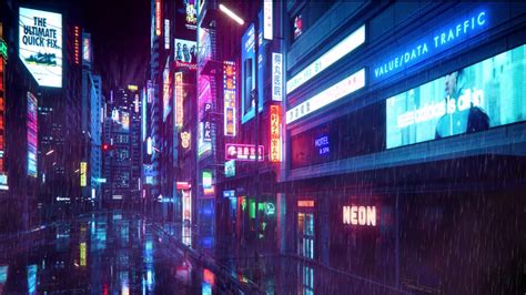 Neon Town Wallpapers Wallpaper Cave