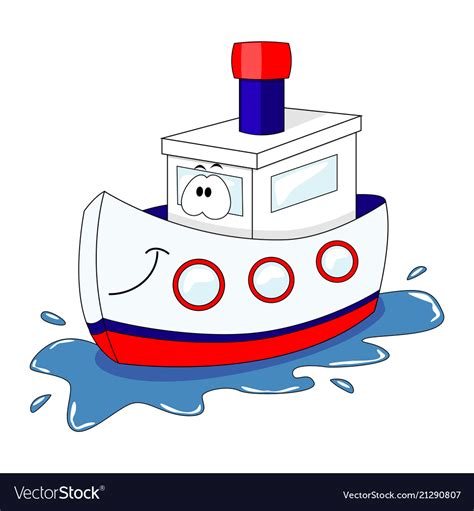 Cute Cartoon Ship Isolated On Royalty Free Vector Image