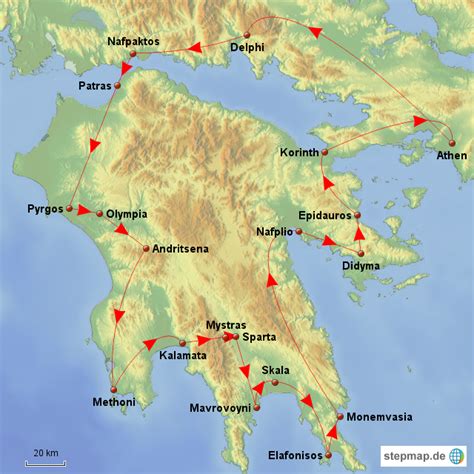 Bereits die griechischen götter wussten um die schönheit des landes: Urlaub Griechenland - Peloponnes von andy1404 - Landkarte ...