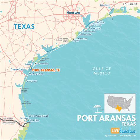 Map Of Port Aransas Texas Live Beaches