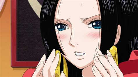 Boa Hancock One Piece 1girl Black Hair Blue Eyes Blush Earrings Female Focus Jewelry
