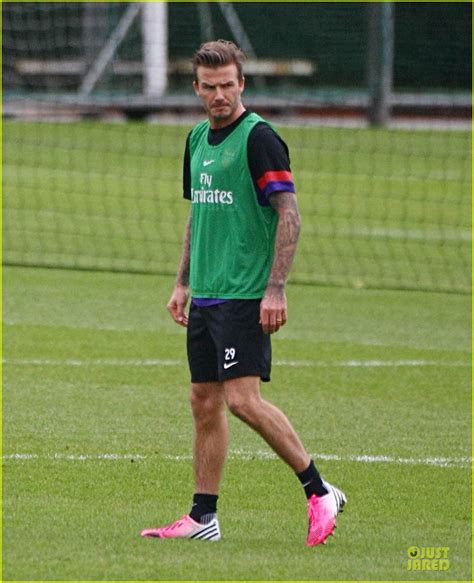 David Beckham Fitness Workout At Arsenal Fc Training Center Photo