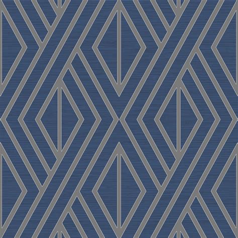 What kind of wallpaper to use in burke decor? GEOMETRIC WALLPAPER BLUE / SILVER - PEAR TREE STUDIOS ...