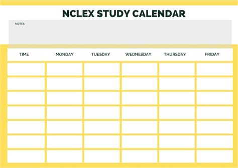 Nclex Study Calendar Template Etsy Canada