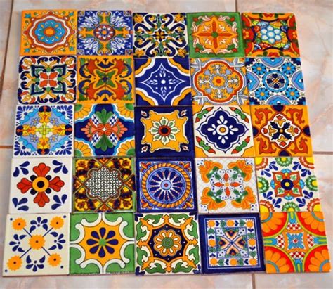 25 Mexican Talavera Tile Mix 4x4 Etsy Mexican Talavera Tile