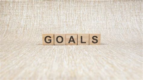 Word Goals Made With Wood Building Blocks Stock Image Stock Photo