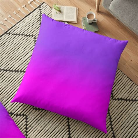 Neon Purple And Hot Pink Ombre Shade Color Fade Floor Pillow By
