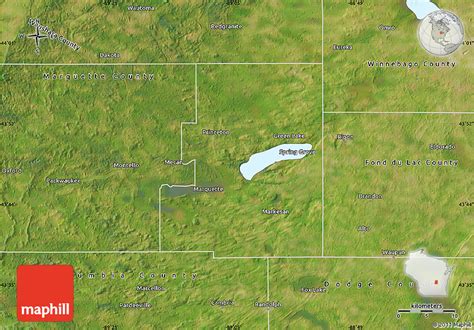 Satellite Map Of Green Lake County