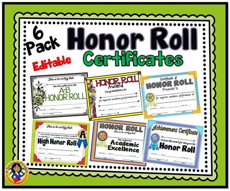 A Pack Of Six Full Sheet Certificates For Students Who Have Made The