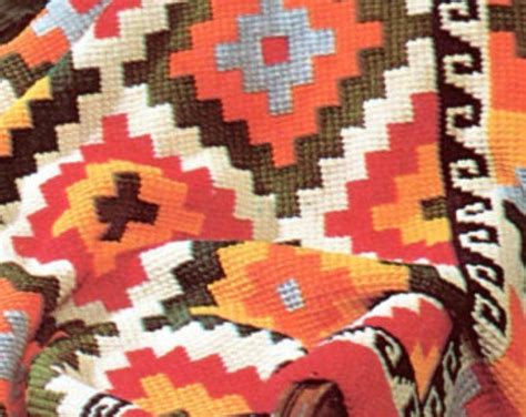 Crochet Blanket Pattern Indian Summer Afghan Vintage Crochet