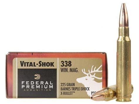 Federal Premium Vital Shok Ammo 338 Winchester Mag 225 Grain Barnes
