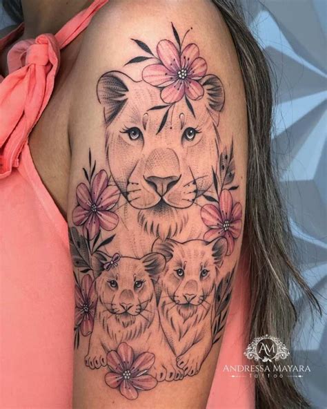 Lista 101 Foto Tatuajes De Leona Con Dos Cachorros Mirada Tensa