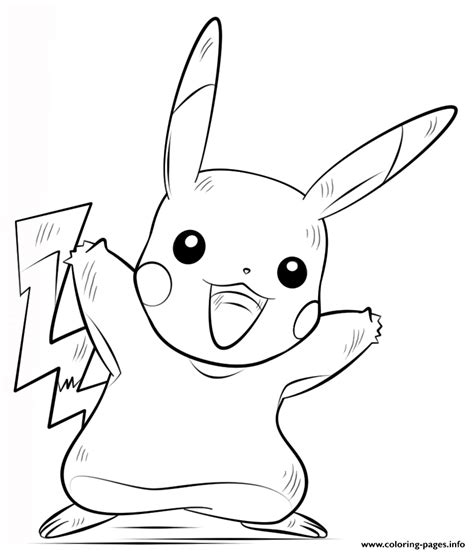 Pikachu Pokemon Coloring Page Printable