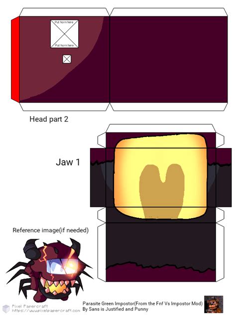 Pixel Papercraft Maroon Impostor Fnf Vs Impostor Mod